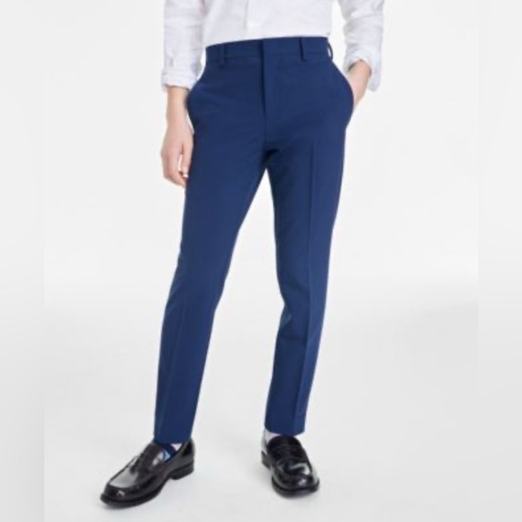 Kenneth Cole Reaction Slim Fit Machine Washable Stretch Dress Pants Blue 12R NWT - Picture 1 of 11